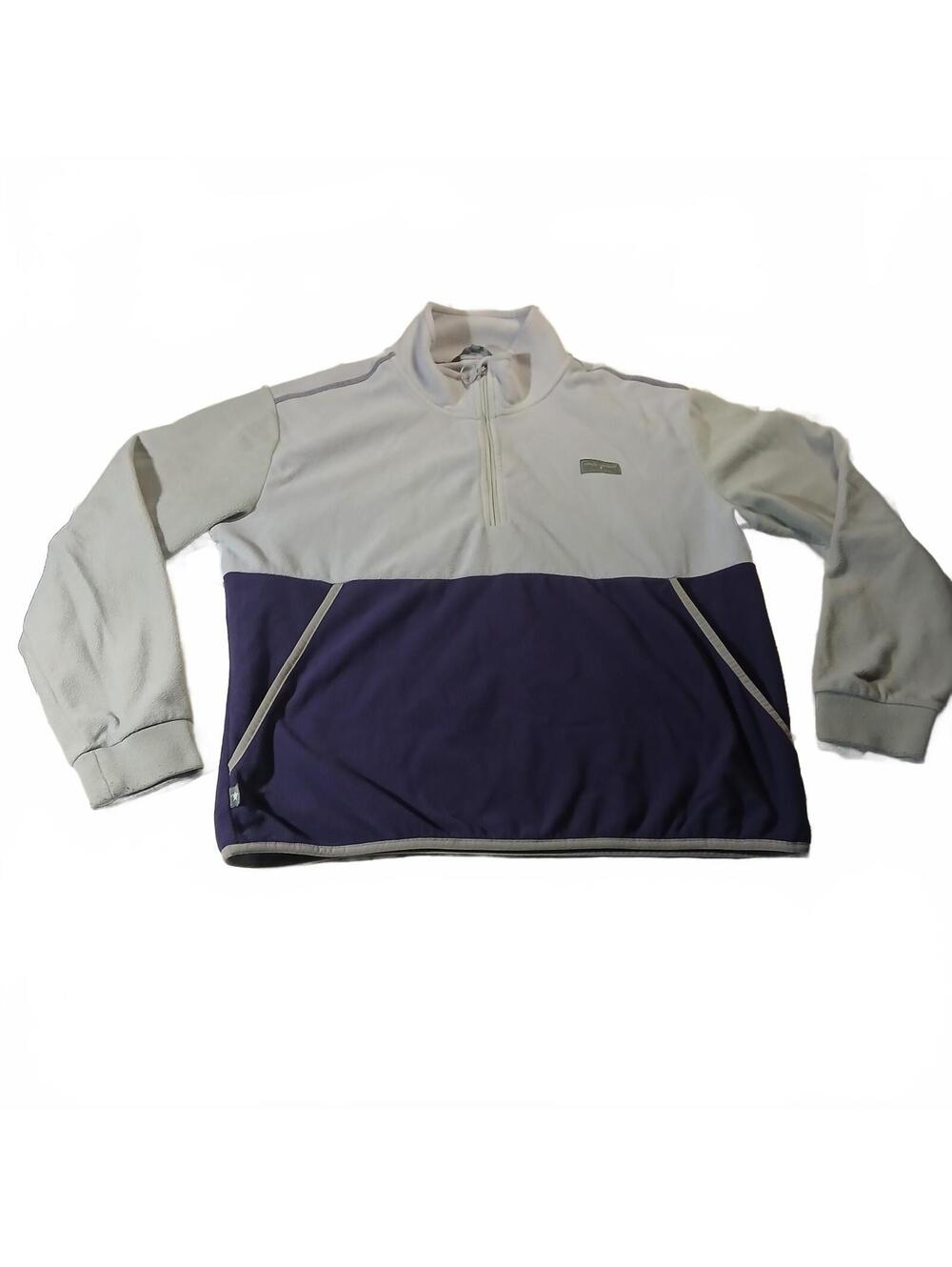 Simply Southern Gray Purple Colorblock Fleece Quarter Zip Pullover Large